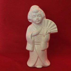 VTG Benihana Porcelain Planter Japanese Kimono Geisha Girl Figurine Vase